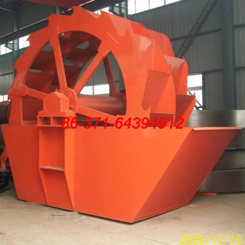 輪式洗砂機(jī)工作原理|高效輪斗式洗砂機(jī)工藝圖