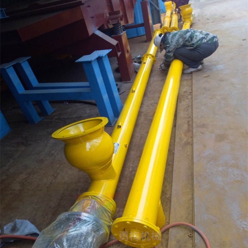 			 進料口左右旋轉絞龍  料塔飼料球形接囗螺旋輸送機			 