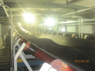 7101、7102皮帶輸送機帶煤運行