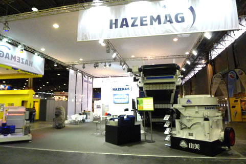 山美液壓圓錐破碎機(jī)與德國HAZEMAG移動(dòng)破碎站聯(lián)合展位