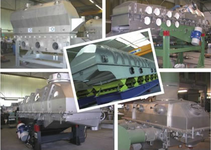 振動(dòng)篩分干燥機(jī)系列VSK、振動(dòng)流化床干燥機(jī)/冷卻機(jī)系列VF或DVW、共振流化床干燥機(jī)