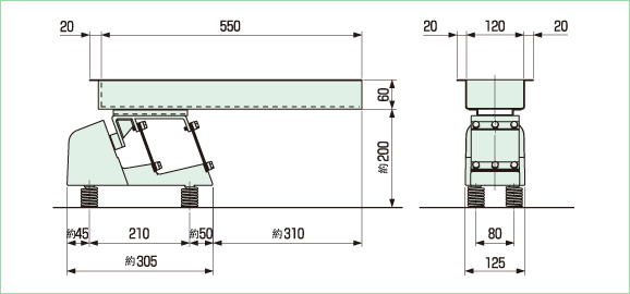 無蓋平底有槽標準型防水振動給料機