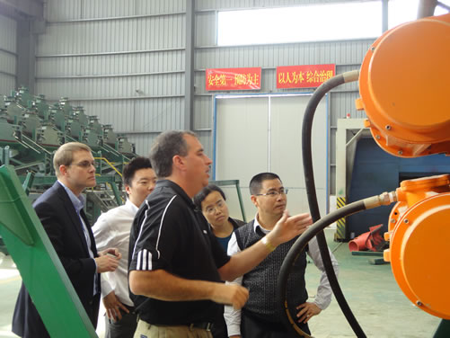 美國馬丁公司Martin Engineering Corporate2位客人到湖北鑫鷹環保科技有限公司參觀考察