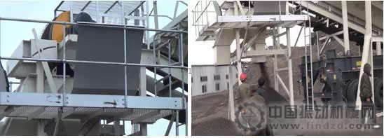 顎破(初級破碎)和一臺圓錐破(二級破碎)組合+一臺篩分設(shè)備(用于回料)