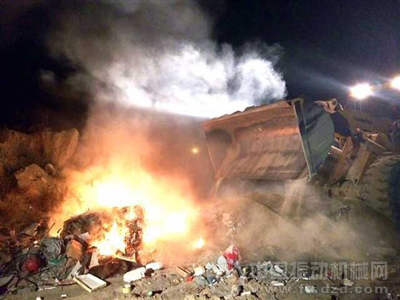 圖為砂石企業隨意焚燒垃圾