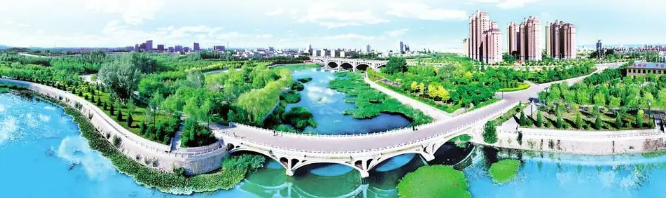 朔州市區(qū)七里河畔，風(fēng)景如畫(huà)，美不勝收。